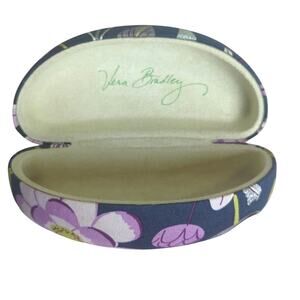 VERA BRADLEY Oversized Clamshell Glass Case Birds, Flowers Dragonflies